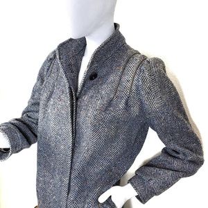 VTG Sears The Fashion Place Blue Long Top Coat